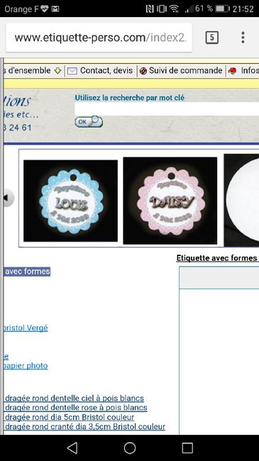  Etiquettes Contenant dragées - 1