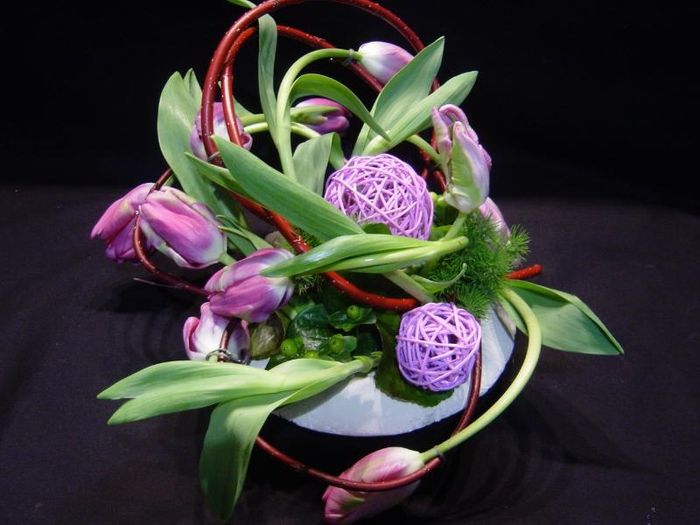 idée centre table tulipe