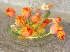 idée centre table tulipe