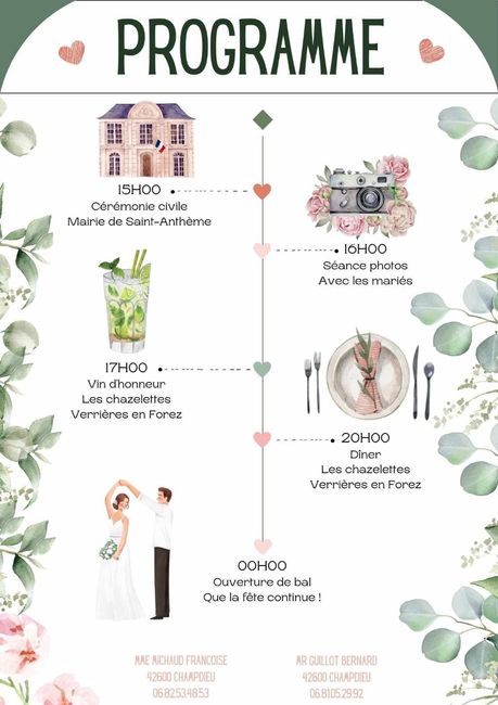 Faire part et menu 2