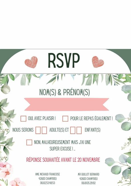 Faire part et menu 3