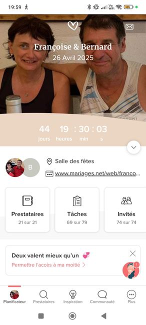 J-100 avant le mariage 2