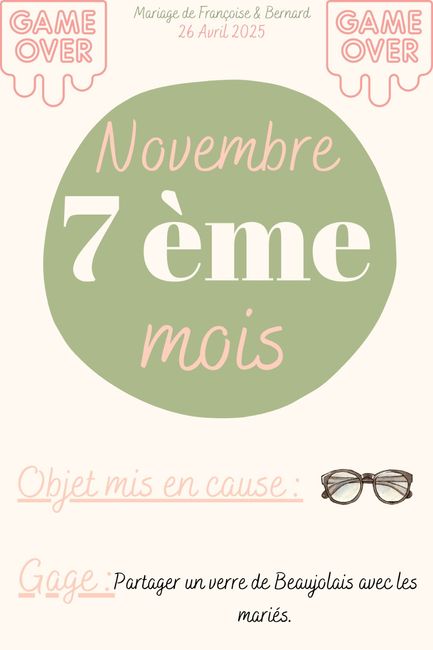 Jeu des 12 mois - 7