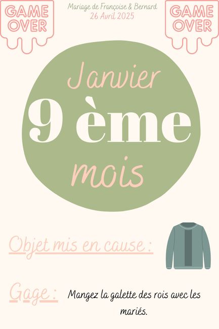 Jeu des 12 mois - 9