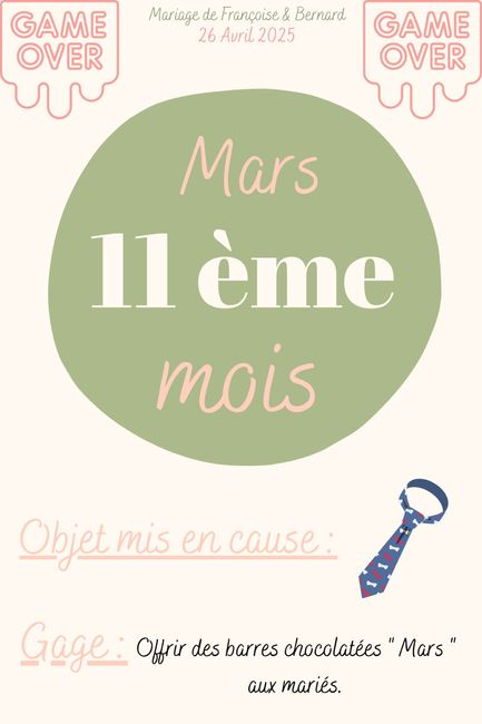 Jeu des 12 mois - 11