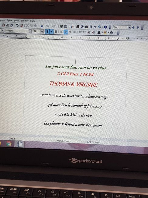 Texte faire part - 1