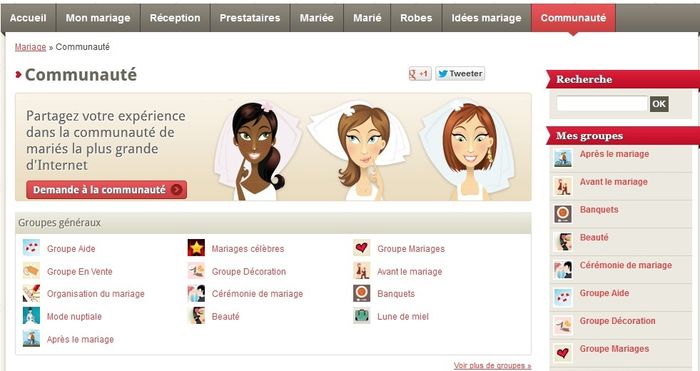 Page d'accueil Communauté