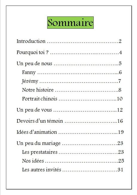Livret témoin