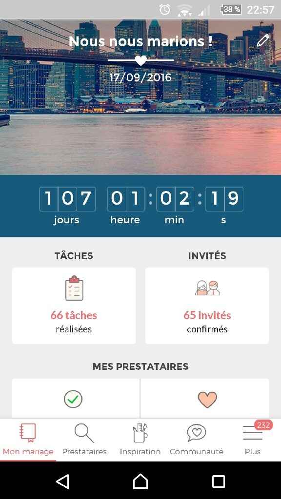 Oú en sont vos compteurs Mariages.net ? - 1