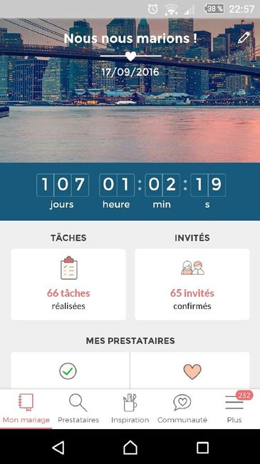 Oú en sont vos compteurs Mariages.net ? - 1