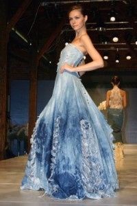 Blue Jean Top Wedding Dress.