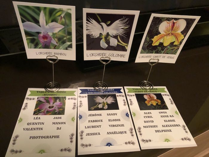Plan de table thème orchidées zen - 1