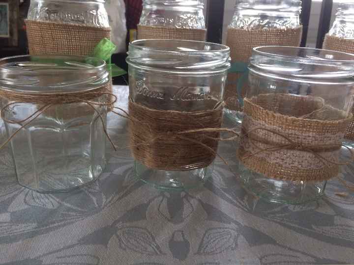 DIY du week end dernier - Les pots pour les fleurs des champs qui seront en centre de table