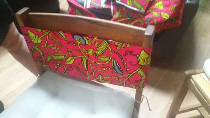 Essai noeuds de chaises tissu africain (wax) - 1