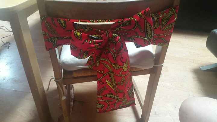 Essai noeuds de chaises tissu africain (wax) - 2