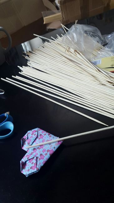 Ajout des brochettes pour les coeurs origami ! - 3
