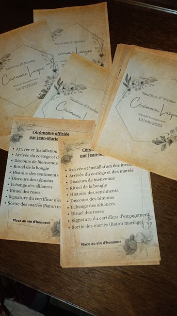 Feuillets cérémonie laïque 1