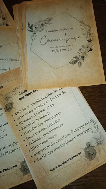 Feuillets cérémonie laïque 2