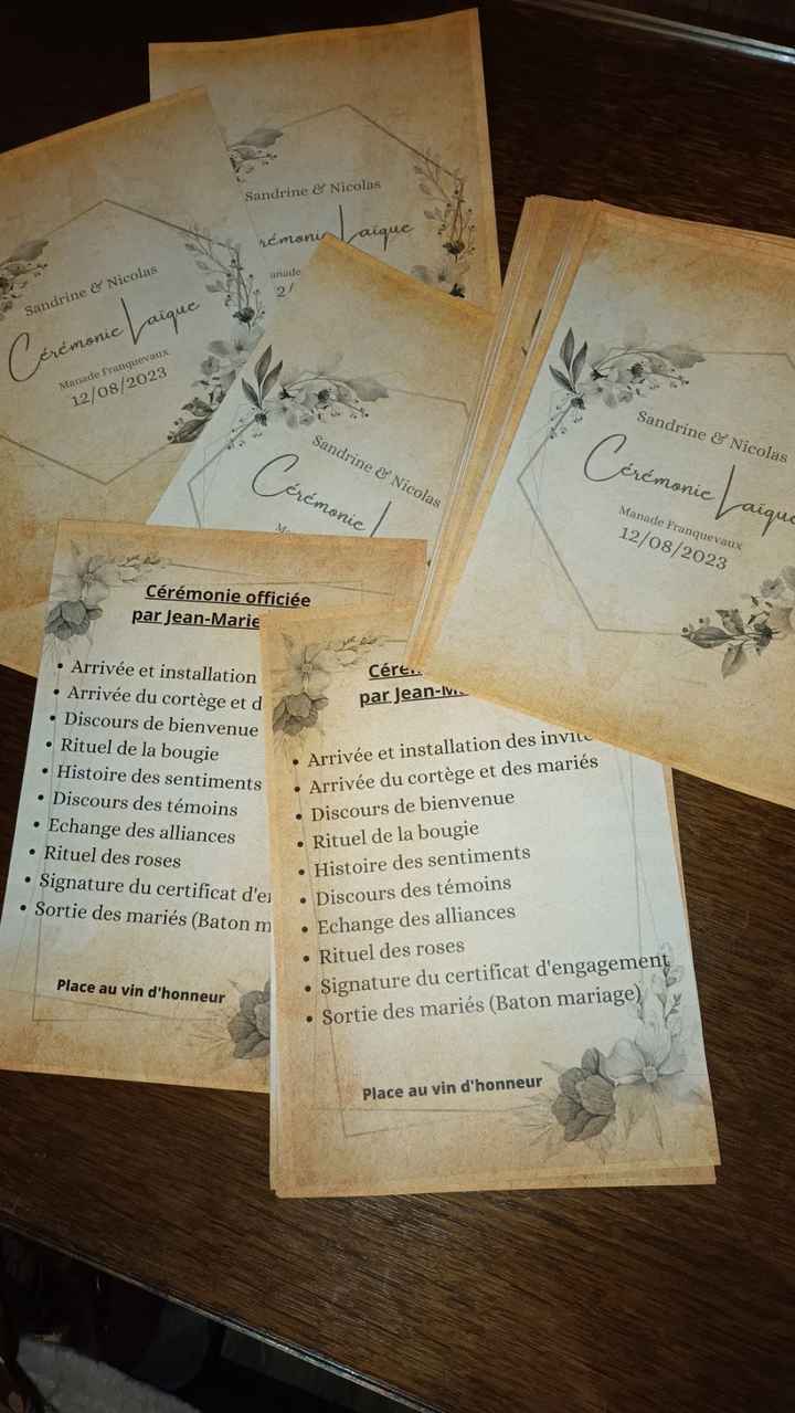 Feuillets cérémonie laïque - 1