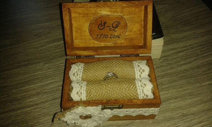 Résultat final (avec flash) et ma bague de fiançaille