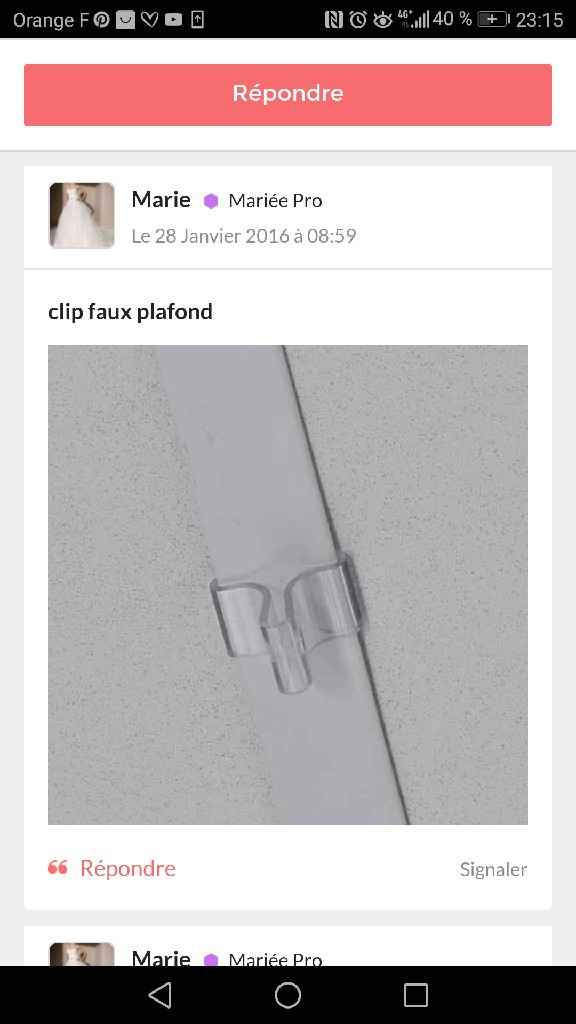 Fixation tenture de plafond - 1