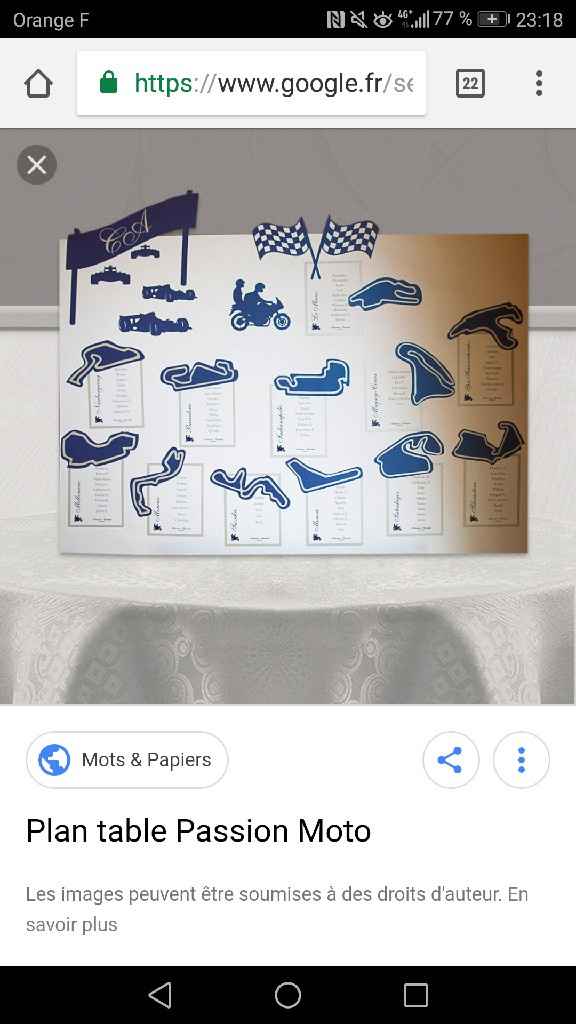 Plan de table thème moto - 1