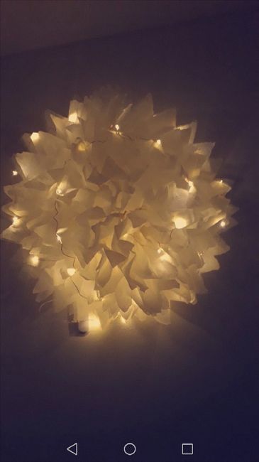 Pompom plat papier de soie et led - 2