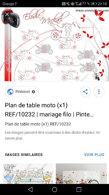 Plan de table thème moto 2