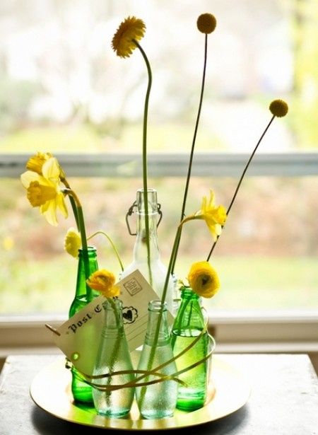 Décoration centre de table soliflore