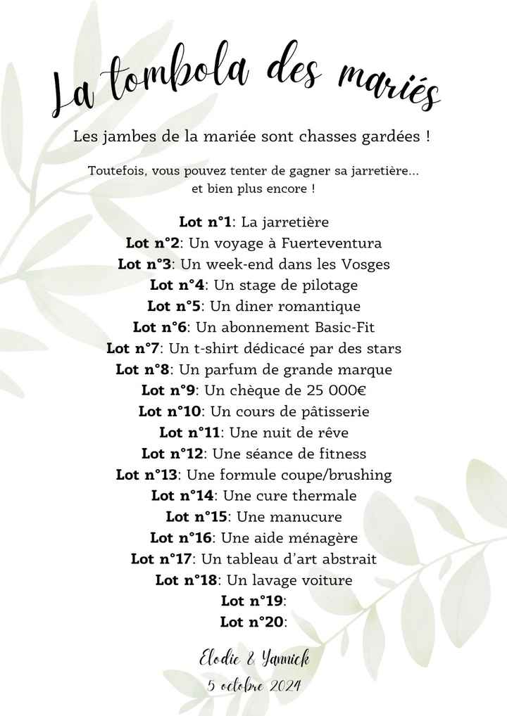 La tombola des mariés! - 1