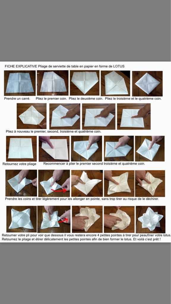 Pliage de serviettes papier - 2
