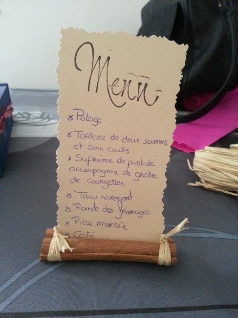Déco de table ( menu, marque place, centre de table et serviettes ) - 1