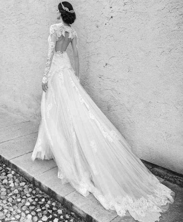 Robe de mariée traine..photo en boir en blanc - 1