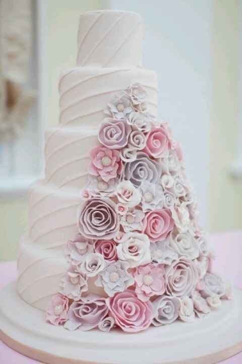 Le gâteau de mariage pastel - 5