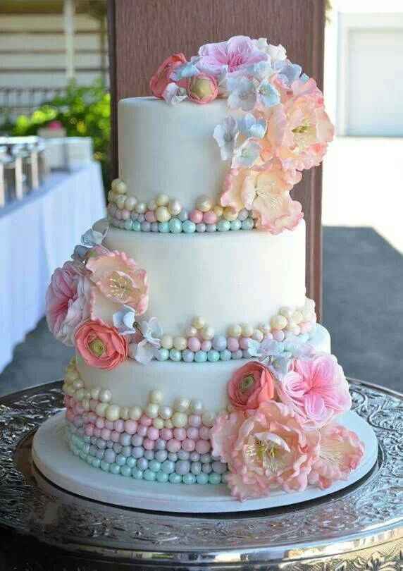 Le gâteau de mariage pastel - 6