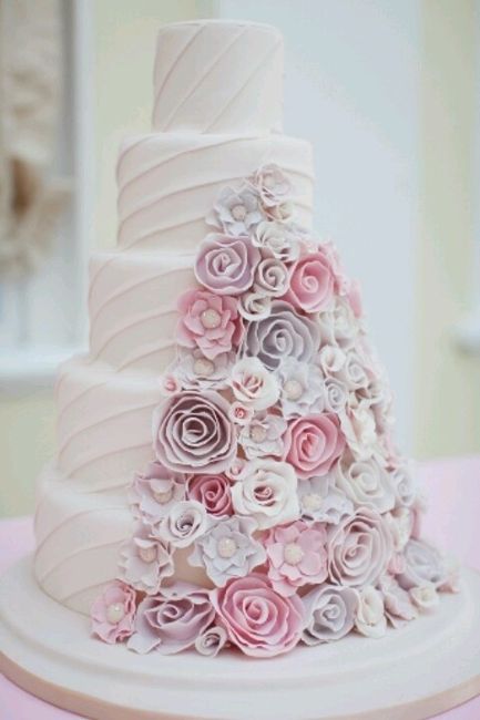 Le gâteau de mariage pastel - 5