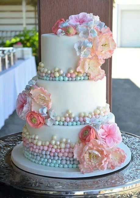 Le gâteau de mariage pastel - 6