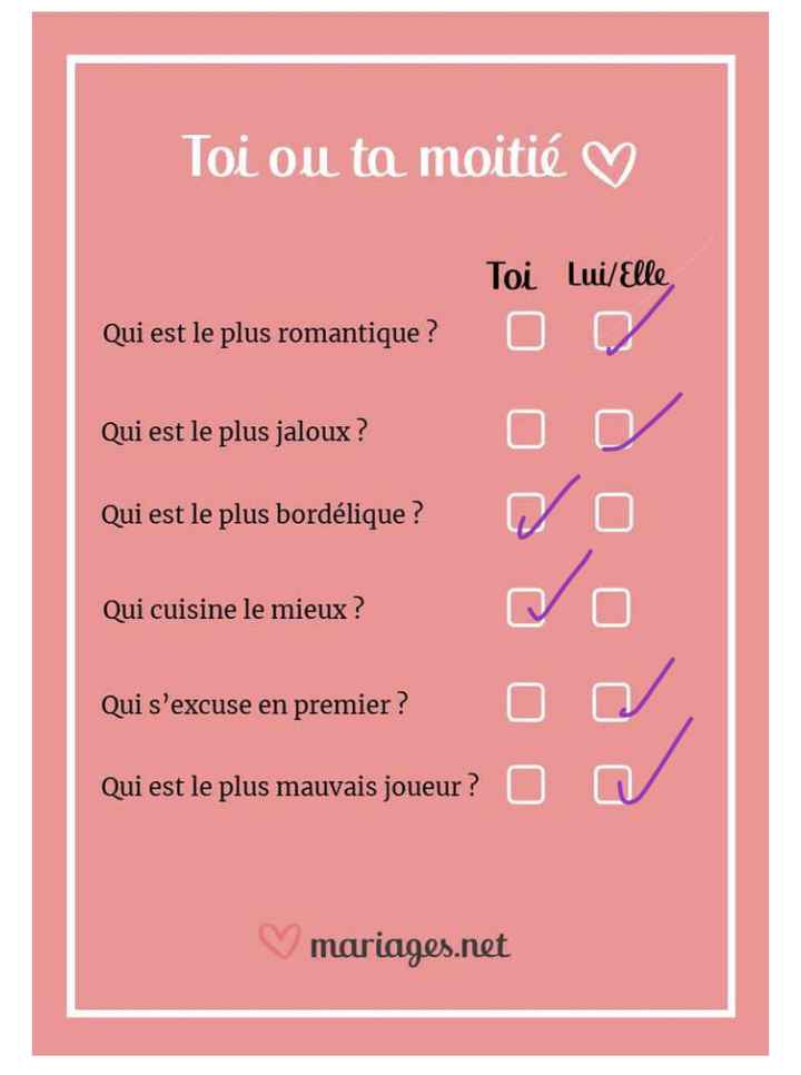 Toi ou ta moitié ? 💕 - 1