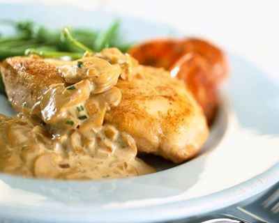 Poulet crème champignons