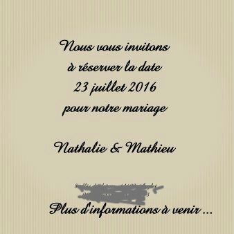 Save the date commande !!! - 2