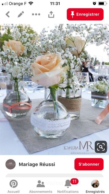 Inspiration pour les fleurs sur les tables