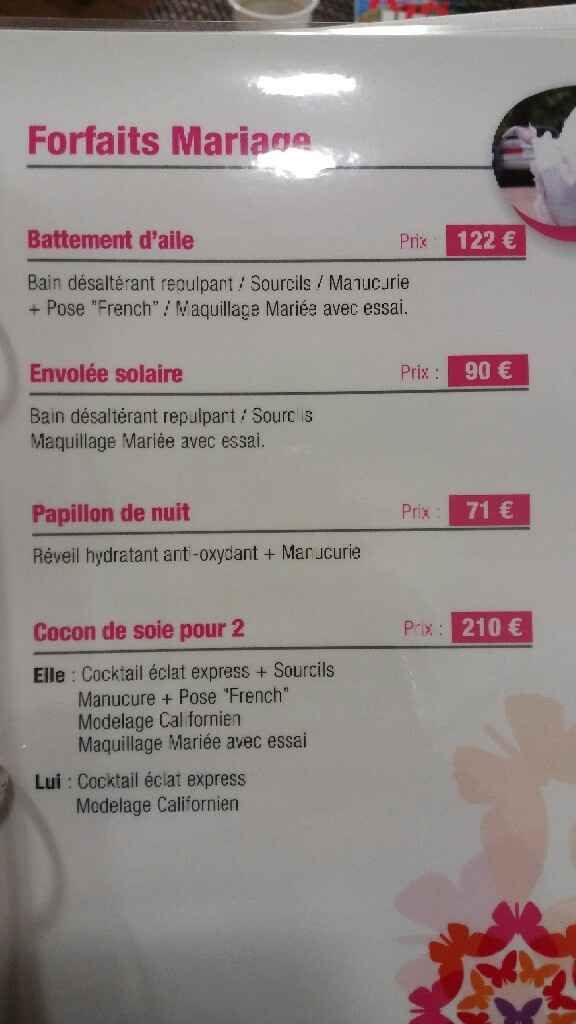 Prix du maquillage et coiffure - 1