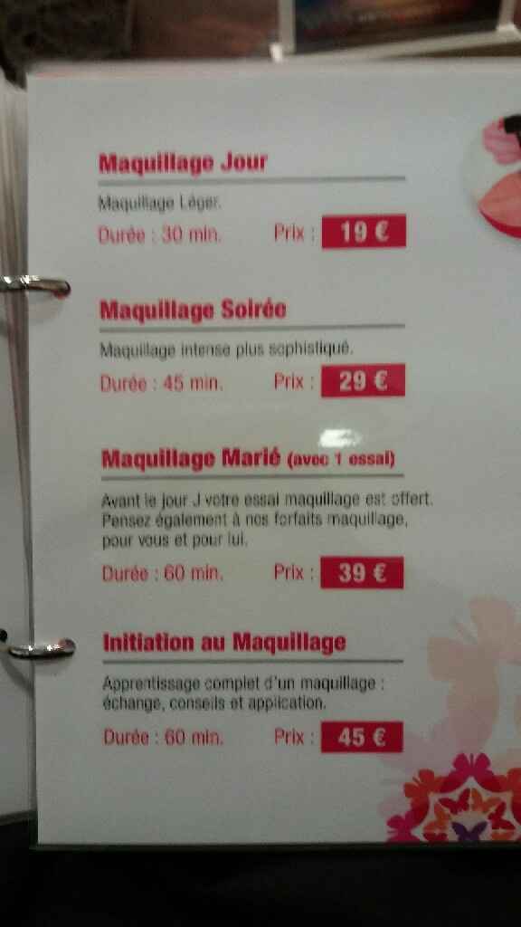 Prix du maquillage et coiffure - 2