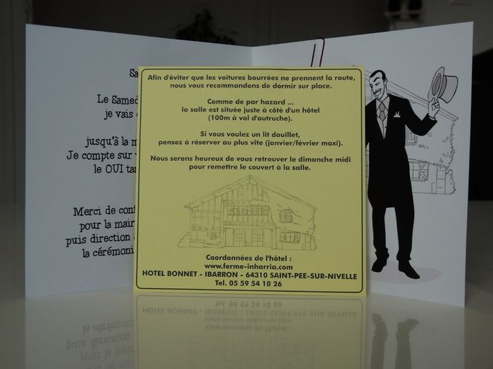 recto du coupon joint au faire part
