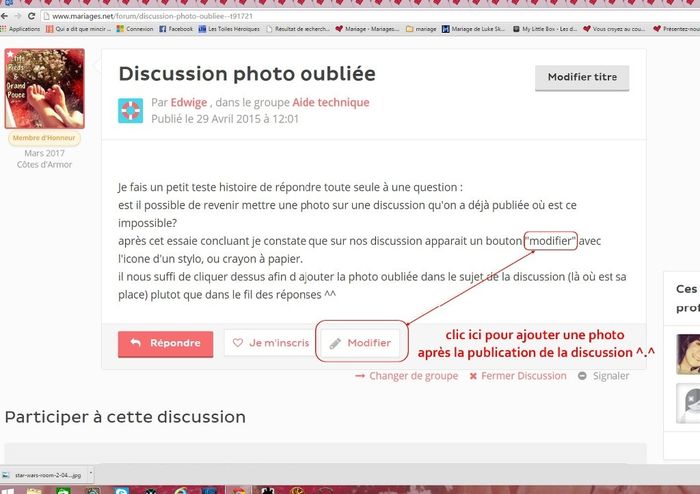 modifier une discussion