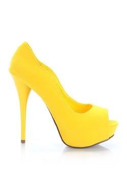 chaussures talon jaune