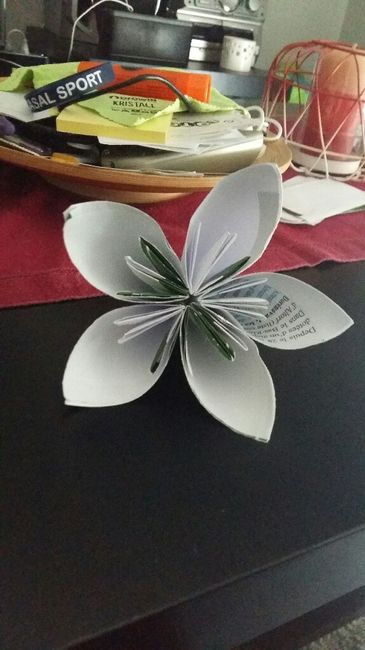 Essai fleur et grue en origami - 1