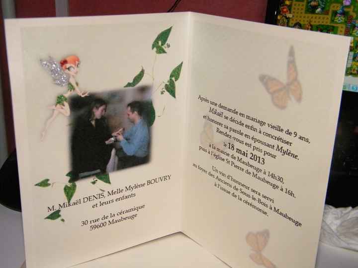 intérieur de notre faire part