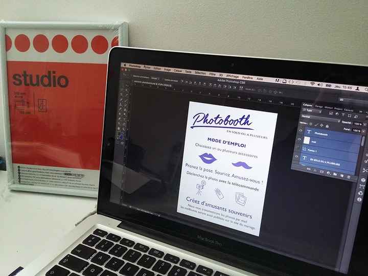 Cadre et affiche pour notre photobooth.
