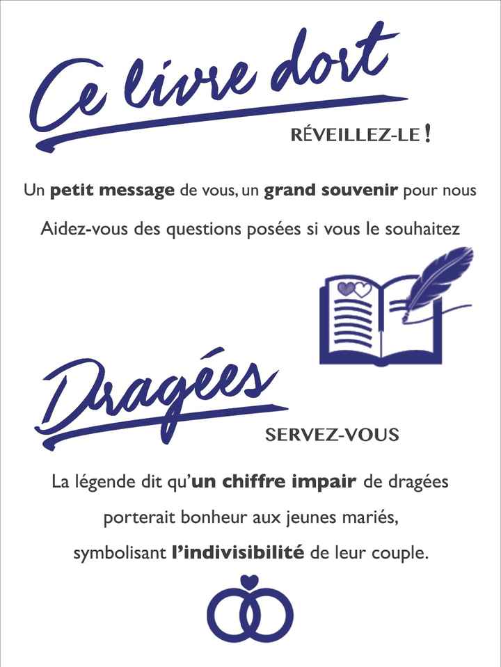 notre affiche dragées et livre d'or